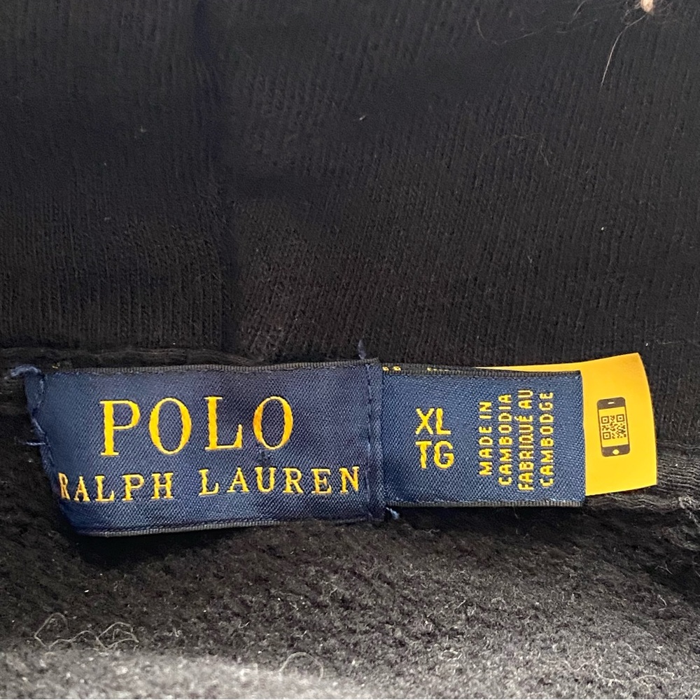 Polo Ralph Lauren Sweatshirt Woman XL Blue Spell Out Logo Preppy Cropped FLAW - Picture 8 of 16